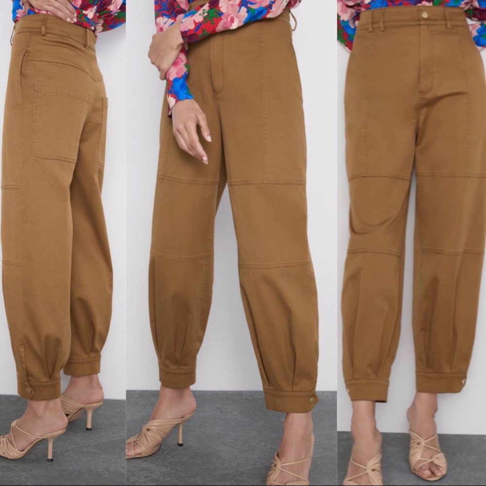 Zara Snap Button Cuffed Pants - Size Large